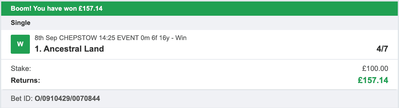 Storm Horse System - Winner - 2022-09-08