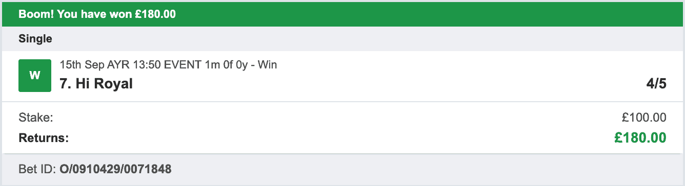 Storm Horse System - Winner - 2022-09-15