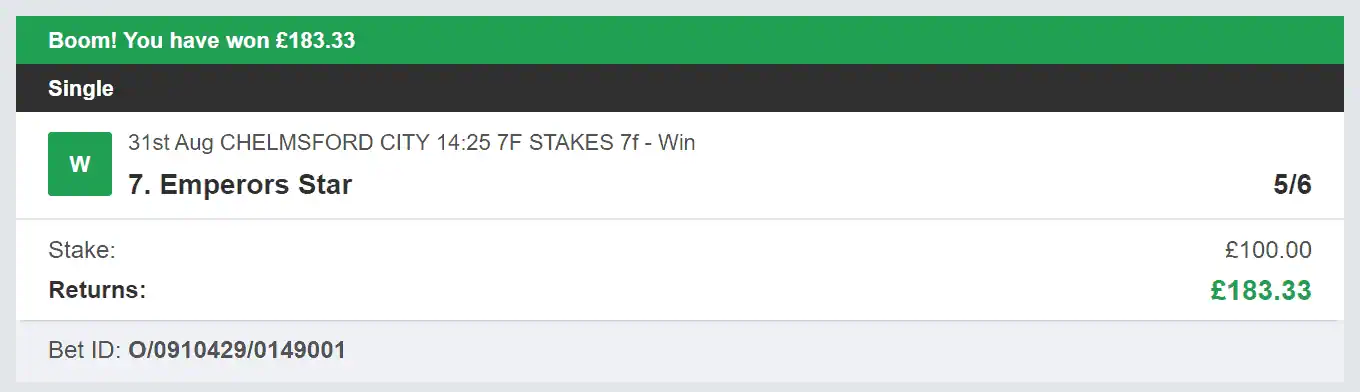 Storm Horse System - Winner - 2023-08-31