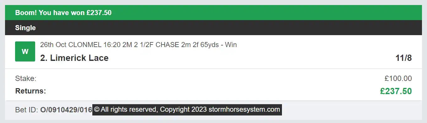 Storm Horse System - Winner - 2023-10-26