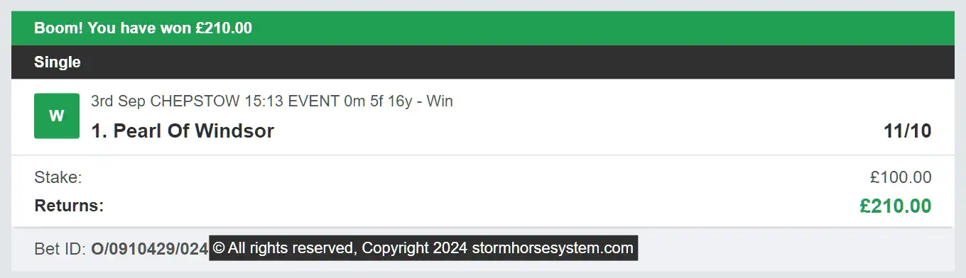 Storm Horse System - Winner - 2024-09-03