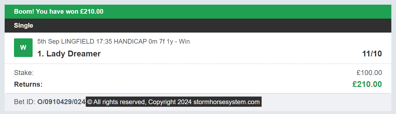 Storm Horse System - Winner - 2024-09-05