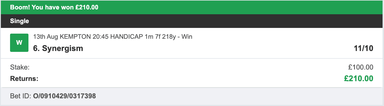 Storm Horse System - Winner - 2025-08-13